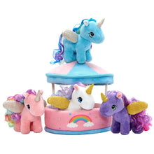 Load image into Gallery viewer, Carousel Plush Toy Set with 4 Unicorns