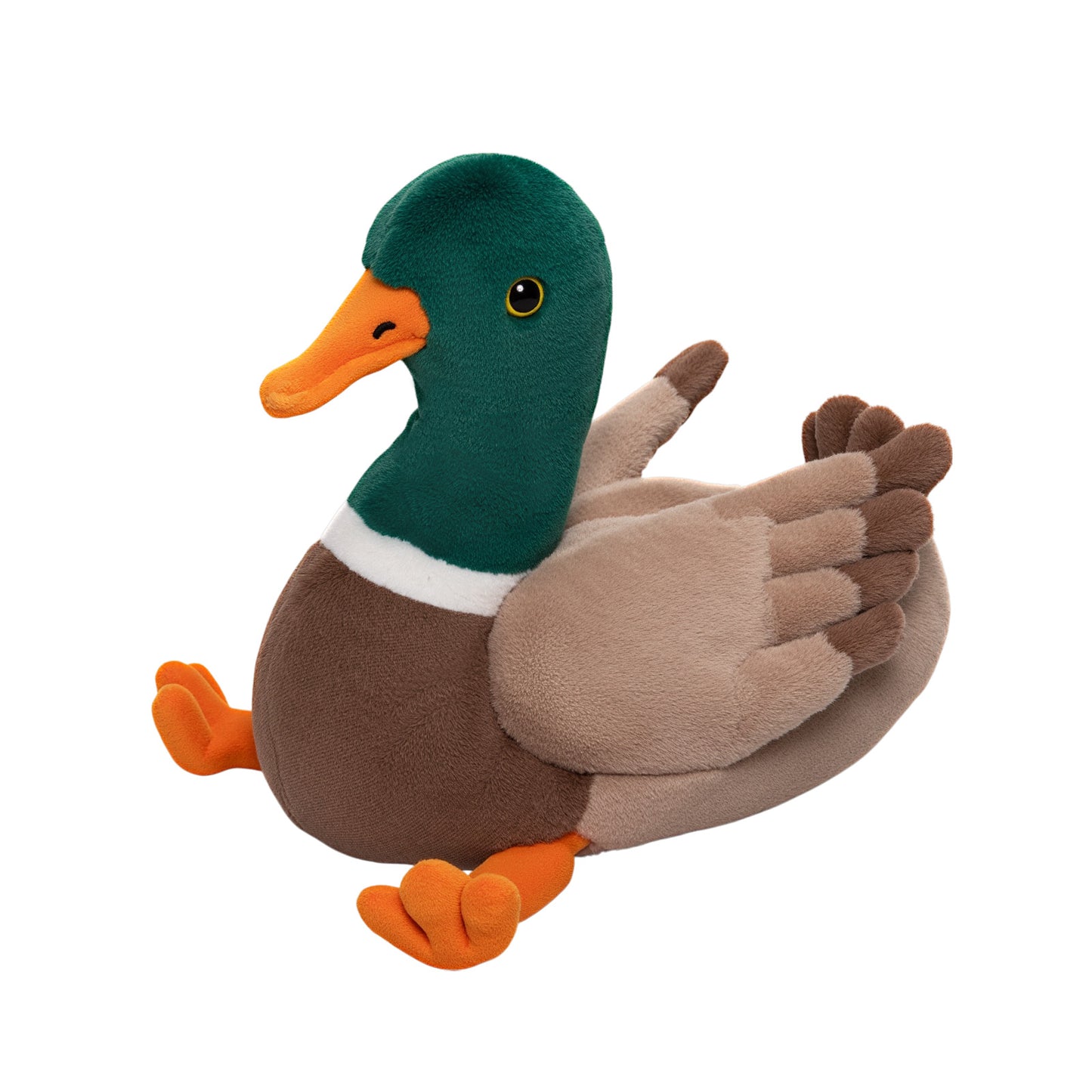 Mallard Dabbling Duck Plush Stuffed With 4 Ducklings in Nest