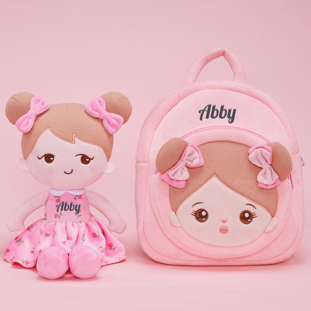 Personalized Backpack and Optional Cute Plush Doll