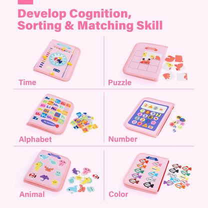 Personalized Mermaid Theme Activities Learning Busy Board for 3-6 Years Old