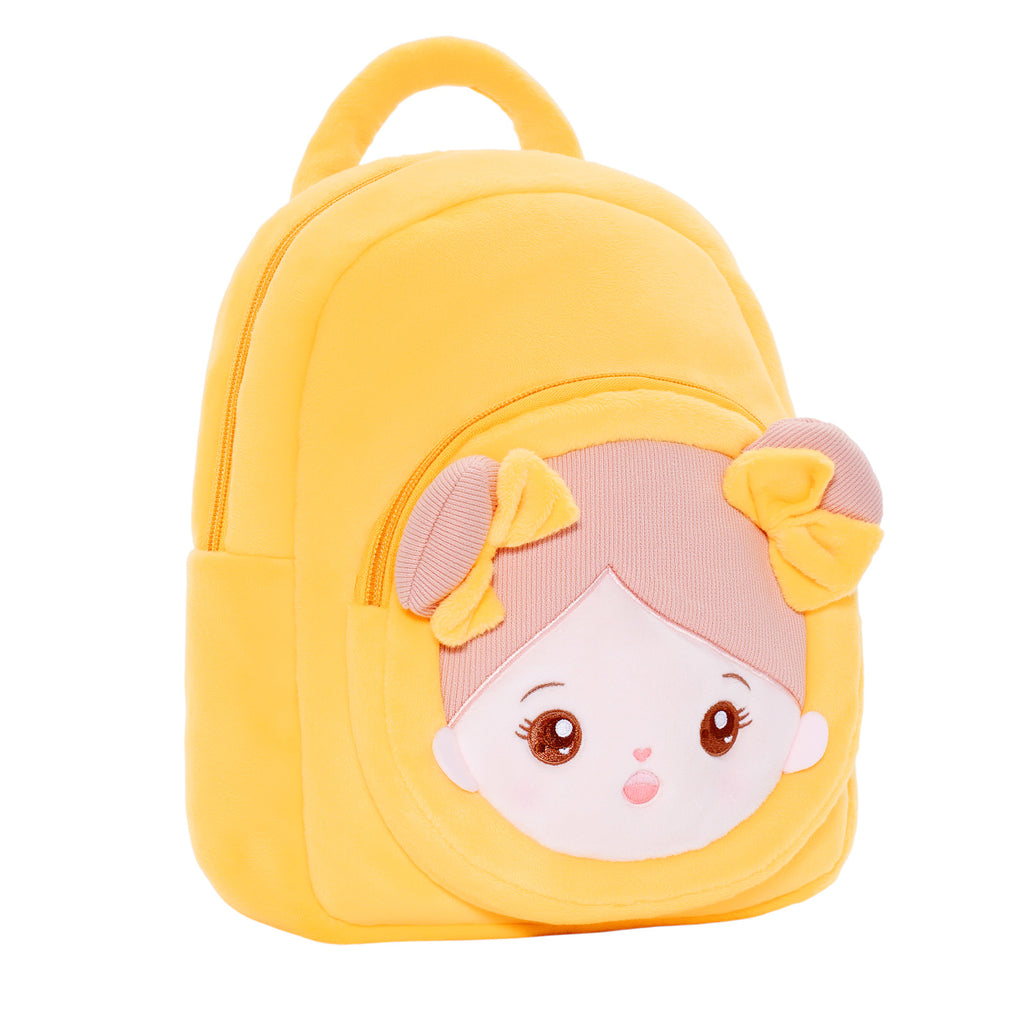 Personalized Yellow Open Eyes Plush Baby Girl Backpack