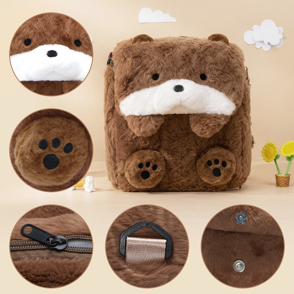 Kawaii Sea Otter Soft Bag, Convertible Backpack to Shoulder Bag