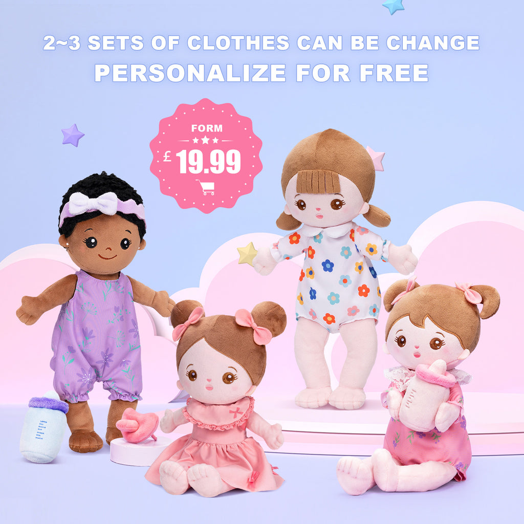Personalized 13 Inch Plush Girl Doll