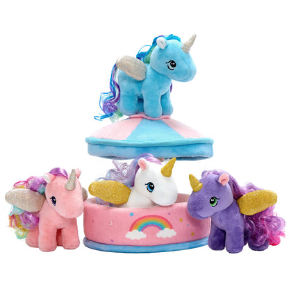 Unicorn Carousel Plush Toy Set