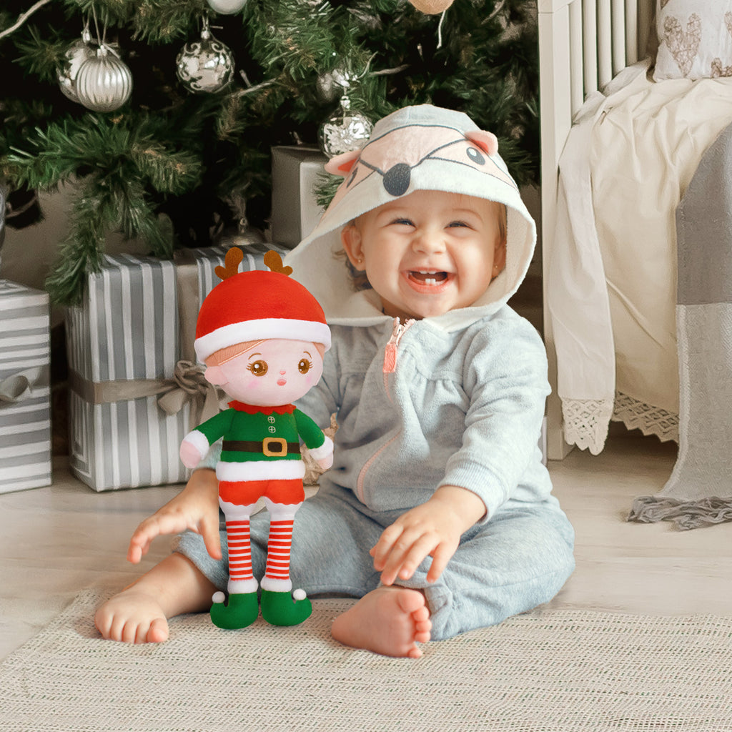 Personalized Christmas Plush Doll with Elf Costume