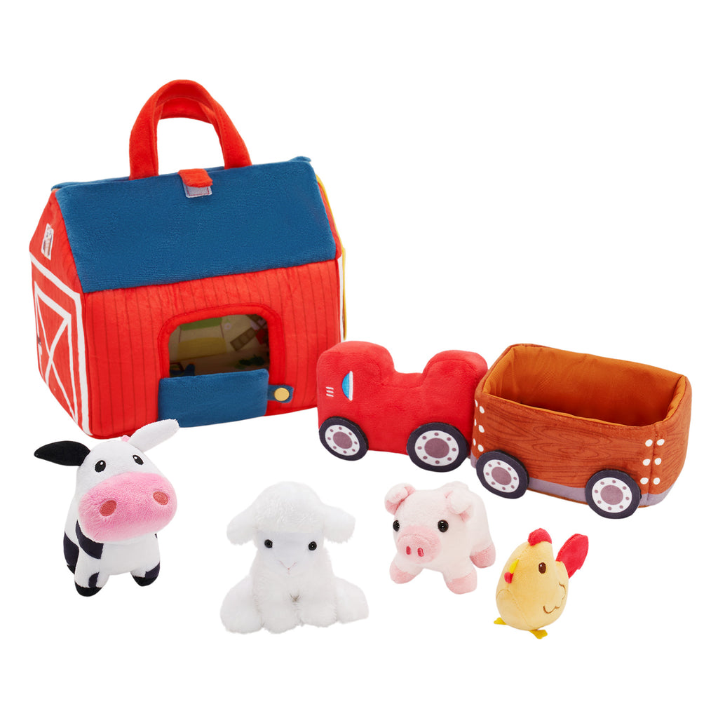 Personalised Baby's First Animal Farm Plush Toy Set