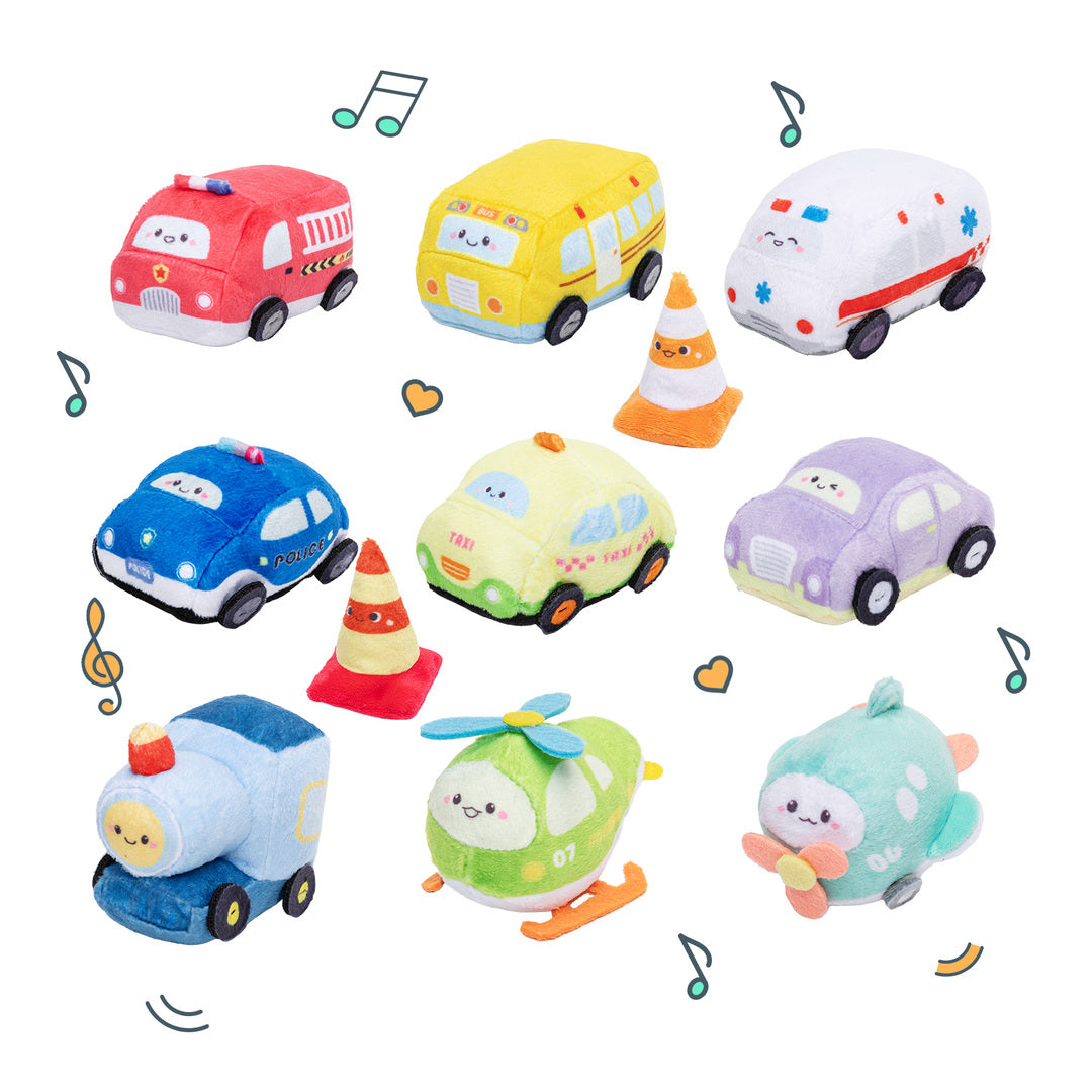 Personalised Plush Double Decker Truck Trailer Sensory Toy Set