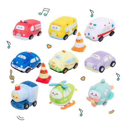 Personalised Plush Double Decker Truck Trailer Sensory Toy Set