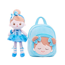 Load image into Gallery viewer, Personalized Abby Blue Girl Plush Doll and Backpack