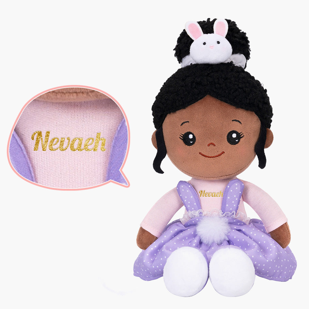 Personalized Nevaeh Purple Bunny Doll + Backpack