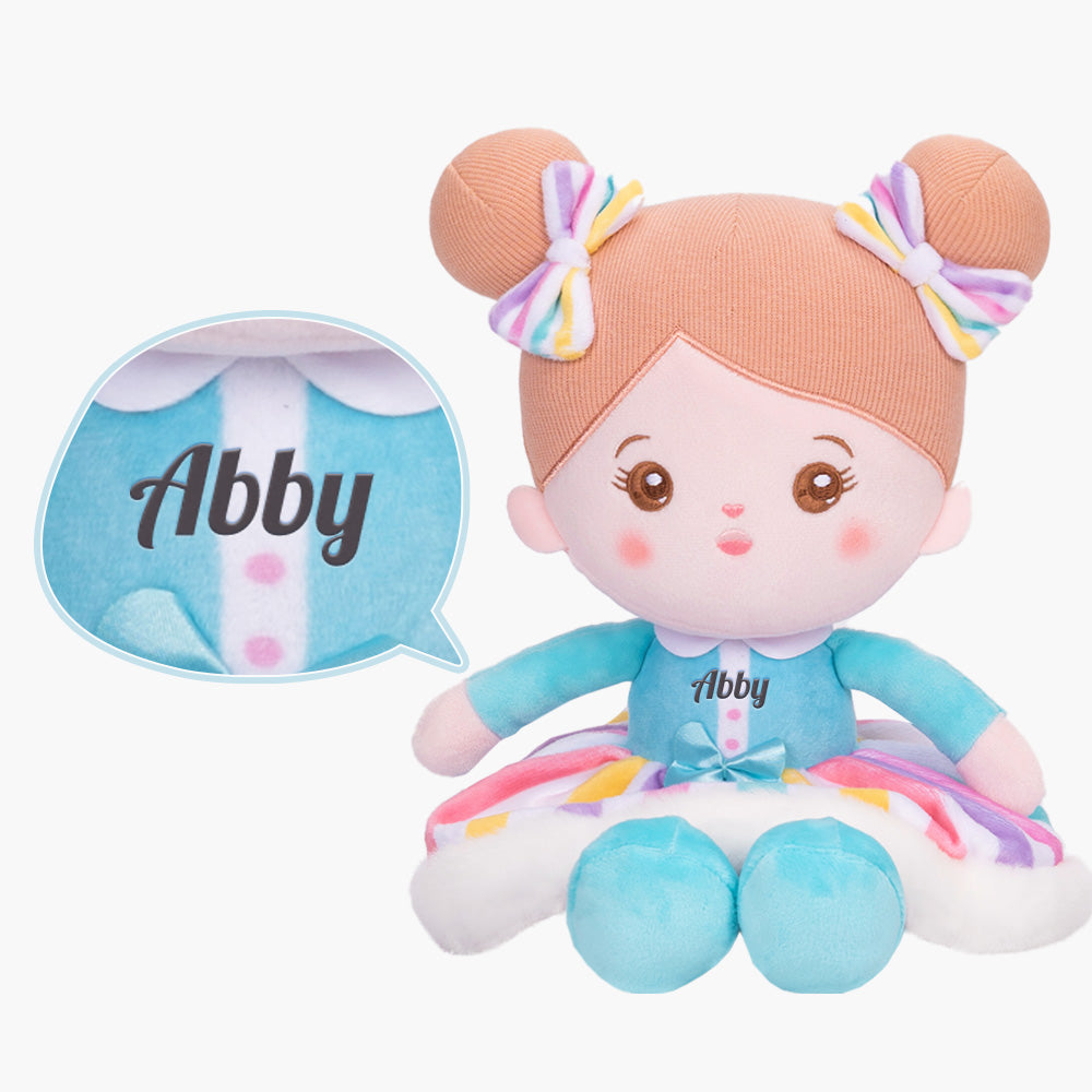 Personalized Abby Rainbow Girl Doll + Backpack
