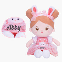 Load image into Gallery viewer, Personalized Abby Bunny Doll + Backpack