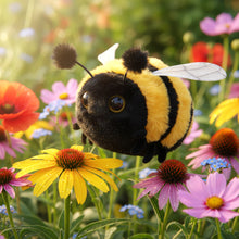 Load image into Gallery viewer, Soft Fur Bumblebee Plush Stuffed Animal Toy 7 Inch