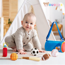 Load image into Gallery viewer, Personalized Baby&#39;s First Sports Bag Plush Playset Sound Toys Set