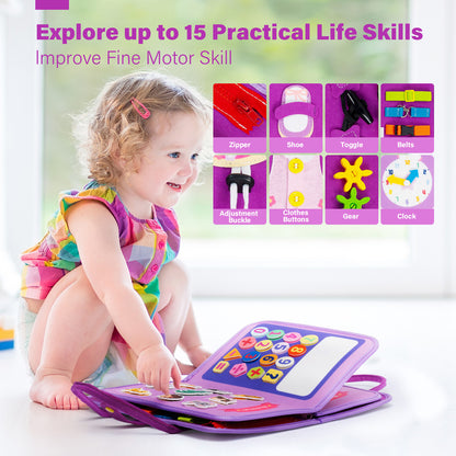 Personalized Unicorn Theme Activities Learning Busy Board for 3-6 Years Old