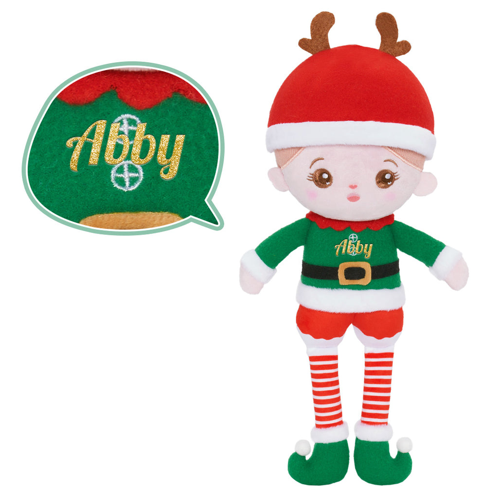 Personalized Christmas Plush Doll with Elf Costume