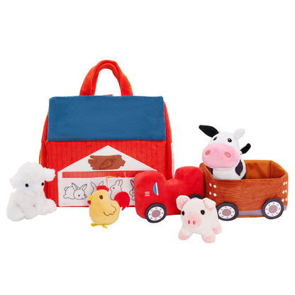 Personalised Baby's First Animal Farm Plush Toy Set