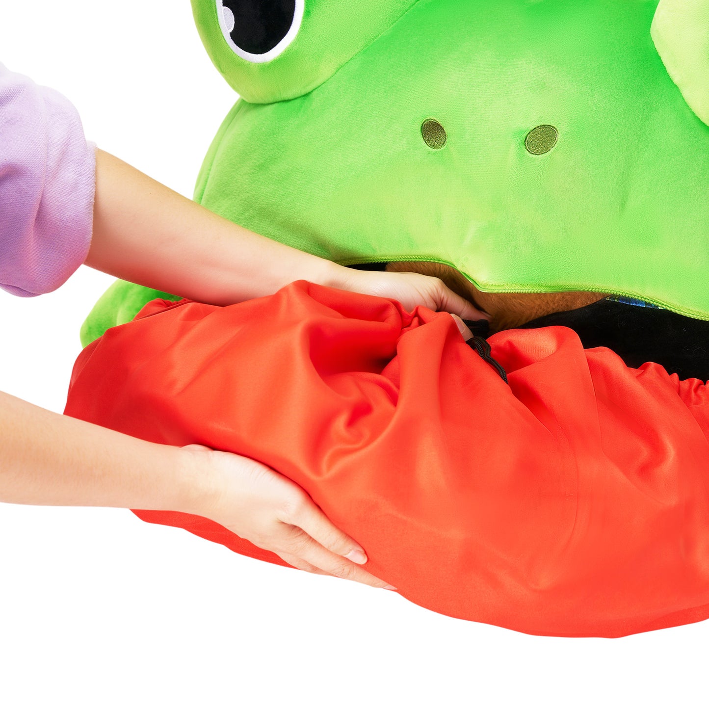 Frog Shaped Toy Storage Bag with Tongue Sticking Out Play Mat
