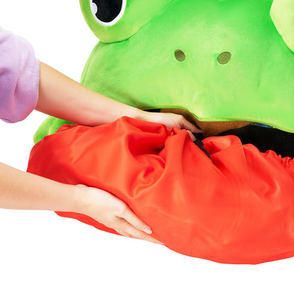 Frog Shaped Toy Storage Bag with Tongue Sticking Out Play Mat