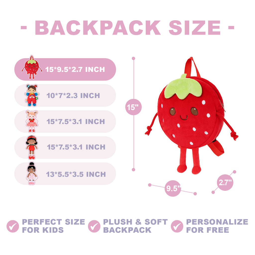 Personalized Strawberry Plush Backpack