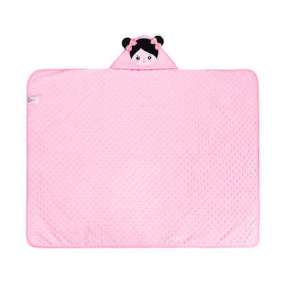 Personalized Ultra-soft Baby Hooded Blanket for Black Hair Baby