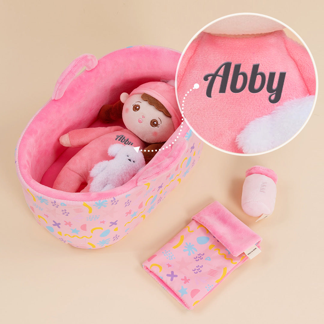 Personalized Plush Mini Baby Braid Girl Doll & Gift Set