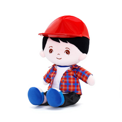 Personalized Plaid Jacket Plush Baby Boy Doll