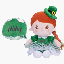 Load image into Gallery viewer, Personalized Abby Green Hat Girl Doll + Backpack