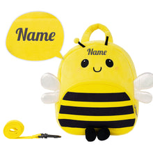 Load image into Gallery viewer, Personalized Yellow Bee Plush Backpack