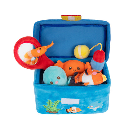 Personalized Baby's First Fishing Tackle Box Plush Playset Sensory Toy Gift Set