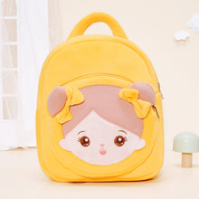 Load image into Gallery viewer, Personalized Yellow Open Eyes Plush Baby Girl Backpack