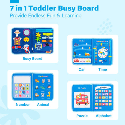 Personalized Toddler Activities Learning Busy Board for 3-6 Years Old - 4 Themes
