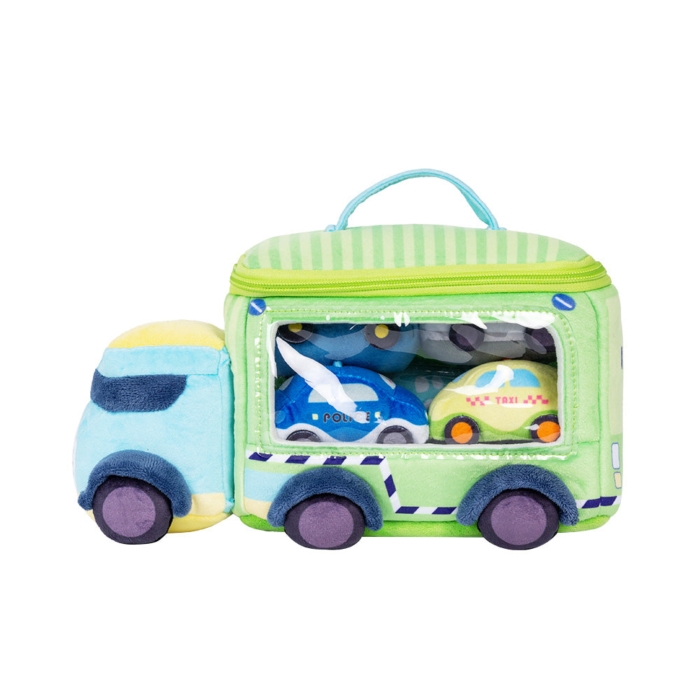 Personalized Baby's First Car Sensory Toy Plush Playset
