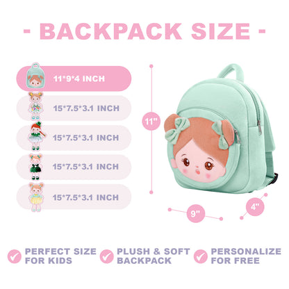 Personalized Light Green Girl and Bag