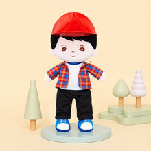 Load image into Gallery viewer, Personalized Plaid Jacket Plush Baby Boy Doll