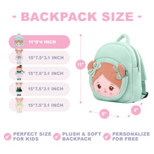 Load image into Gallery viewer, Personalized Dark Green Doll and Backpack