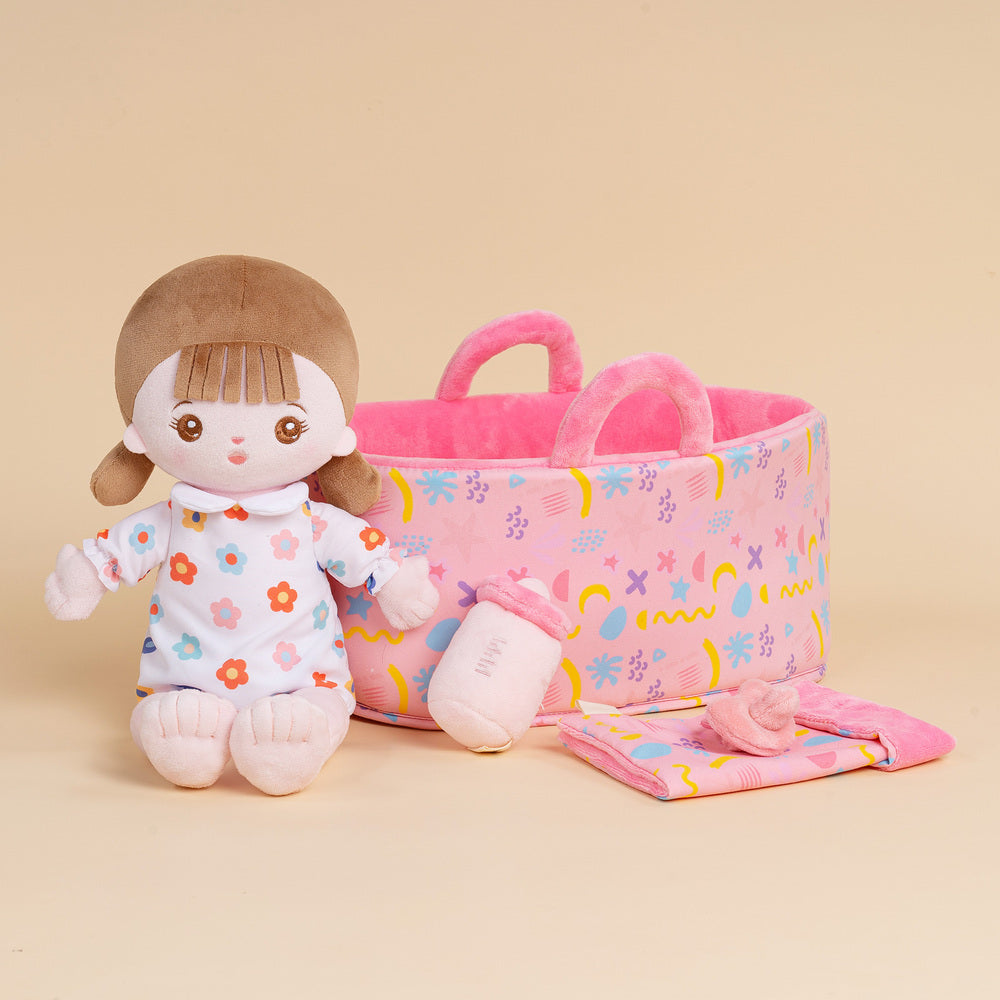 Personalized White Plush Mini Baby Girl Doll With Changeable Outfit