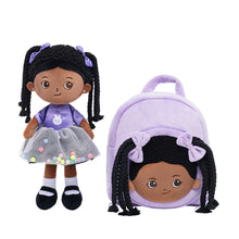 Load image into Gallery viewer, Personalized Purple Deep Skin Tone Plush Ash Doll + Backpack