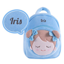 Load image into Gallery viewer, Personalized Abby Blue Girl Plush Doll and Backpack