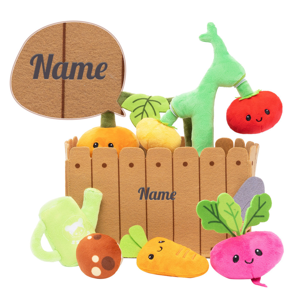 Personalized Baby's First Vegetable Garden Plush Playset Toy Gift Set