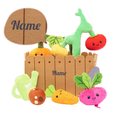 Load image into Gallery viewer, Personalized Baby&#39;s First Vegetable Garden Plush Playset Toy Gift Set