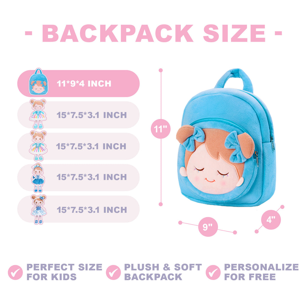 Personalized Blue Plush Backpack