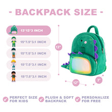 Load image into Gallery viewer, Personalized Becky Dinosaur Girl Doll + Backpack