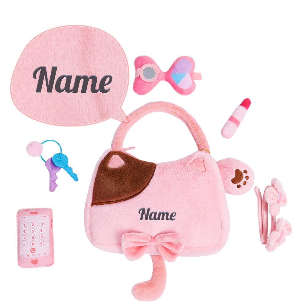 Personalized Baby's First Purse Plush Playset Sound Toy Gift Set
