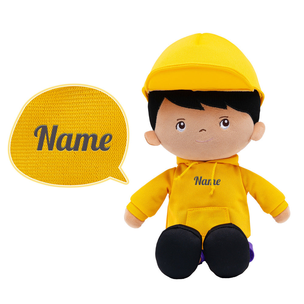 Personalized Brown Skin Tone Hip-hop Plush Boy Doll