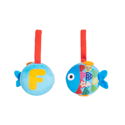 26 Single Alphabet Plush Pendant Stroller Crib Decor (Animal Print on Back)