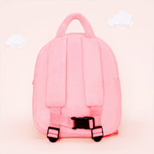 Load image into Gallery viewer, Personalized Plush Backpack Pink with Brown Skin Open Eyes