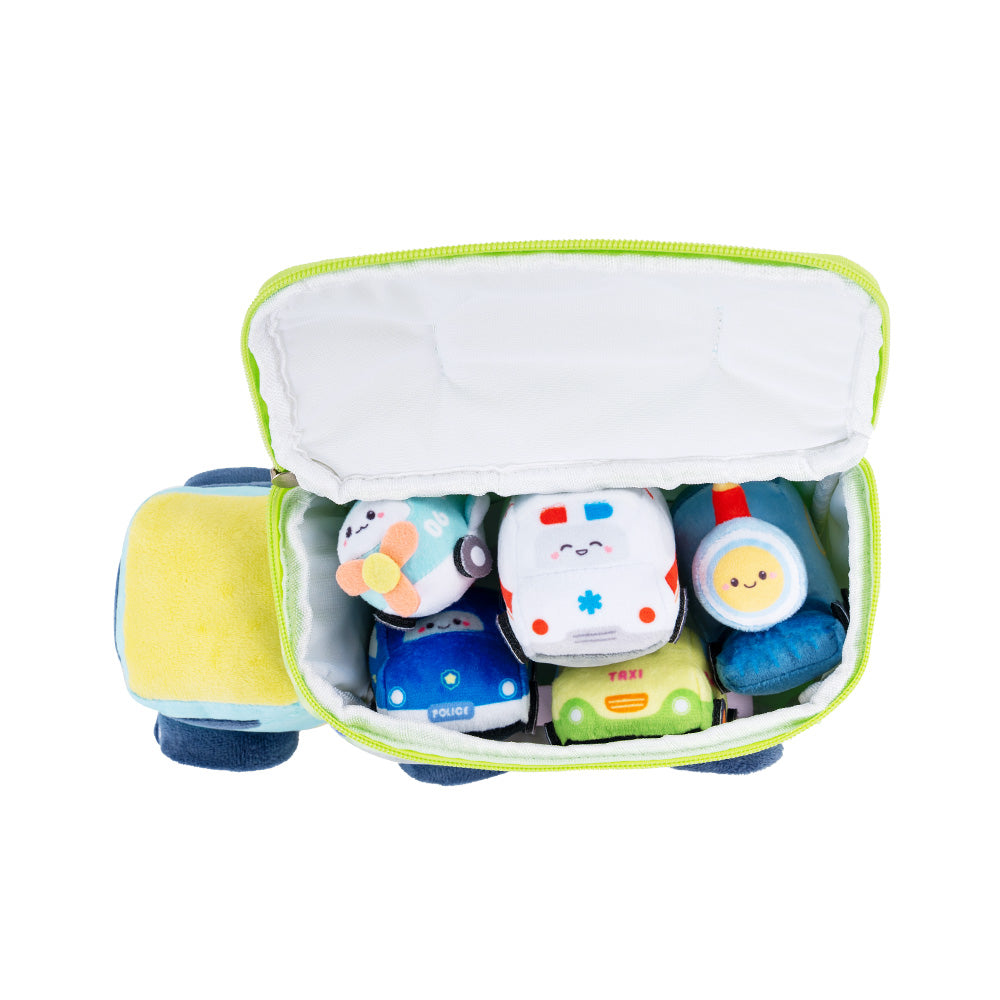 Personalized Baby's First Car Sensory Toy Plush Playset