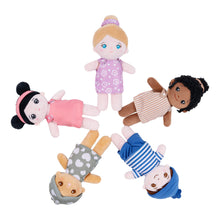 Load image into Gallery viewer, Basket of 5 Diversity Dolls Multi-Ethnic 8&#39;&#39; Multicultural Sensory Plush Dolls