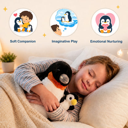 Mother & Baby Penguin Plush Set (2-in-1 Soft Companion)